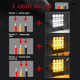 4 Inch Square Mixed Luminous Double Arrow Angel Eye Car Work Light - Close-Up Angle