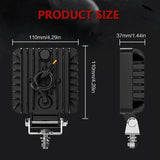 4 Inch Square Mixed Luminous Double Arrow Angel Eye Car Work Light - Extra Image