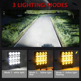 4 Inch Square Mixed Luminous Double Arrow Angel Eye Car Work Light - Extra Image