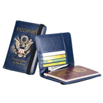 Multi Card Passport Holder Anti Magnetic Wallet - Blue
