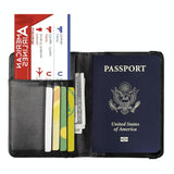 Multi Card Passport Holder Anti Magnetic Wallet - Blue