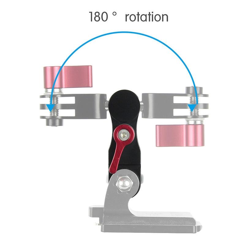 360 Degree Rotating Mount Adapter for Gopro Hero11 - Aluminium Alloy - Red