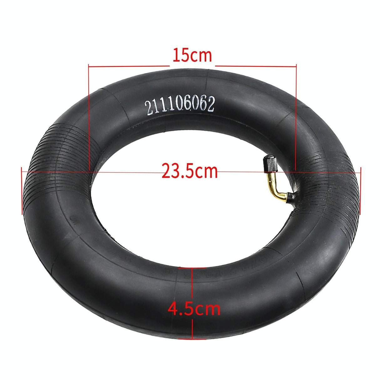 Electric Scooter Inner Tube - 10X2.5 / 2.75 45 Degree Valve Thickened Yellow Stripes