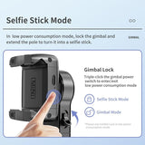 Desktop Gimbal Stabilizer with Fill Light and Selfie Stick - Black - Extra Image