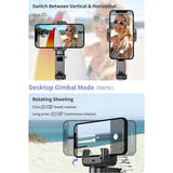 Desktop Gimbal Stabilizer with Fill Light and Selfie Stick - Black - Extra Image