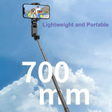 Desktop Gimbal Stabilizer with Fill Light and Selfie Stick - Black - Extra Image