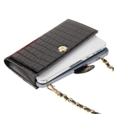 Convertible Crossbody Phone Purse With Chain - Wine Red - Side View