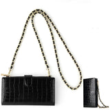Convertible Crossbody Phone Purse With Chain - Wine Red - Extra Image