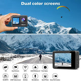 Outdoor Waterproof Dual Screen Wifi Sports Camera with Anti-shake Hd Video