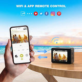 Outdoor Waterproof Dual Screen Wifi Sports Camera with Anti-shake Hd Video