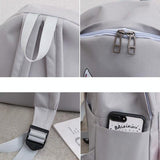 Versatile 4-piece Travel Backpack Set - Light Grey - Rear View