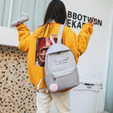 Versatile 4-piece Travel Backpack Set - Light Grey