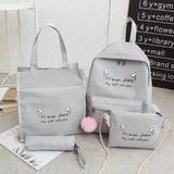 Versatile 4-piece Travel Backpack Set - Light Grey - Extra Image