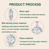 925 Sterling Silver Snowflake Crystal Ball Pendant - 45-Degree Angle