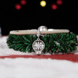 925 Sterling Silver Snowflake Crystal Ball Pendant - Rear View