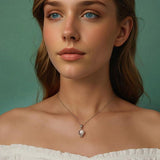 925 Sterling Silver Snowflake Crystal Ball Pendant - Low Angle