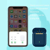 Wireless In-ear Earphones with Long Battery Life - Bluetooth 5.0 Blue - Side View