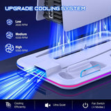 Multi-Functional Cooling Base For Ps5 / Psvr2 Controller With Rgb Lights - White - Rear View