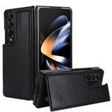 For Samsung Galaxy Z Fold4 5G Full Coverage Double Buckle Phone Case - Black