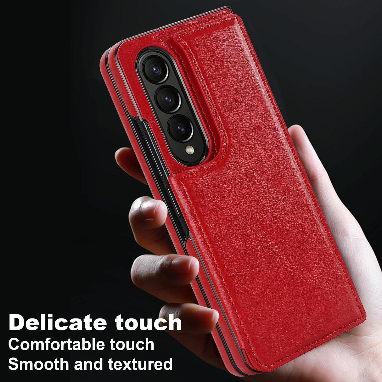 For Samsung Galaxy Z Fold4 5G Full Coverage Double Buckle Phone Case - Black
