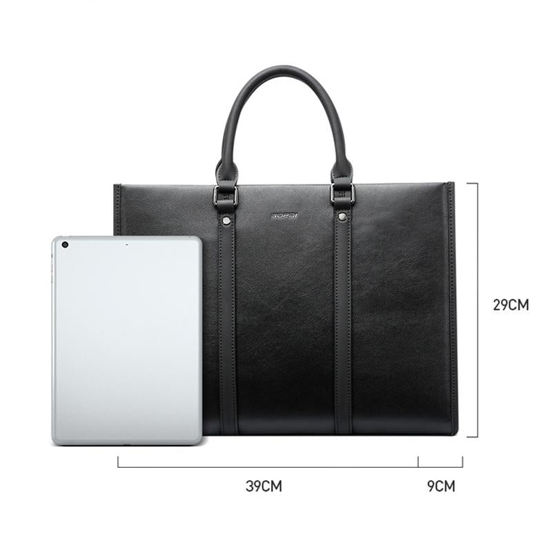 Black Waterproof Laptop Handbag - Multifunctional Business Wearable