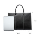 Black Waterproof Laptop Handbag - Multifunctional Business Wearable - Side View
