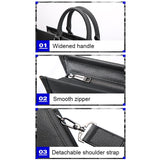 Black Waterproof Laptop Handbag - Multifunctional Business Wearable - 45-Degree Angle