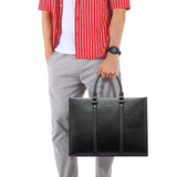 Black Waterproof Laptop Handbag - Multifunctional Business Wearable - Rear View