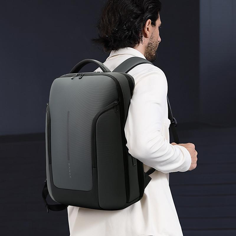 Men Commuter Laptop Backpack - Black