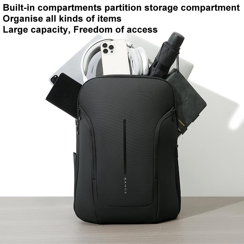 Men Commuter Laptop Backpack - Black