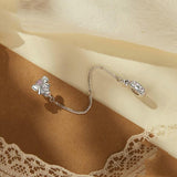925 Sterling Silver Romantic Bow Safety Chain For Diy Beaded Accessories - Front View