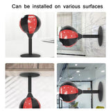 Desktop Boxing Speed Ball With Reaction Target - Red / Black - Close-Up Angle