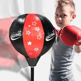 Desktop Boxing Speed Ball With Reaction Target - Red / Black - Low Angle