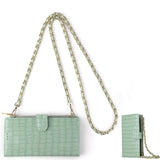 Long Crossbody Mini Shoulder Bag For Coins & Phone - Wine Red
