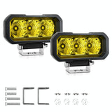 40W 9V - 30V 5 Inch Waterproof 3 - Eye Headlight - Spotlight White Light - Side View