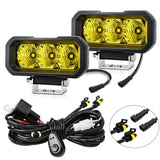 40W 9V - 30V 5 Inch Waterproof 3 - Eye Headlight - Spotlight White Light - Top-Down View