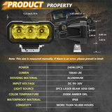 40W 9V - 30V 5 Inch Waterproof 3 - Eye Headlight - Spotlight White Light - Extra Image