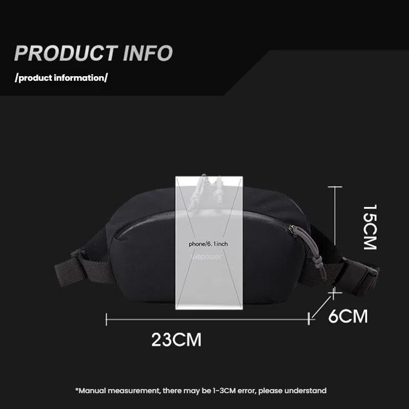 Men Personalized Chest Bag For Commuting - Black