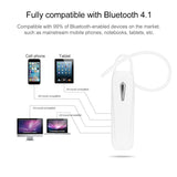 Wireless Bluetooth Earphone for Samsung - Hands Free V4.1 Black - 45-Degree Angle