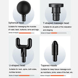 Intelligent 6-Speed Fascia Massager With 4 Heads - Gray - Close-Up Angle