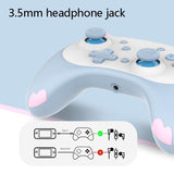 Cat Shaped Wireless Tooth Handle for Nintendo Switch - Blue - Close-Up Angle