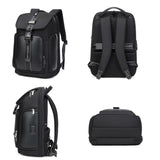 Waterproof Men Business Backpack Black - 45-Degree Angle