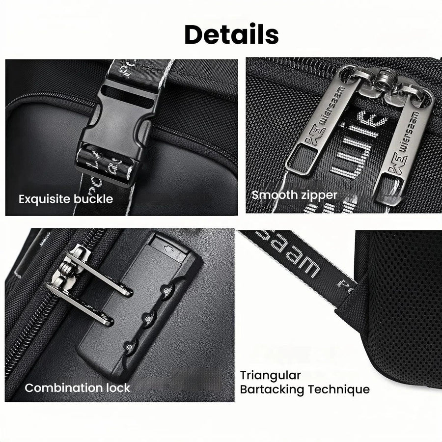 Waterproof Men Business Backpack Black