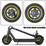 Front Wheel For Ninebot Max G30 - 10 Inch Tubeless Yellow - Top-Down View