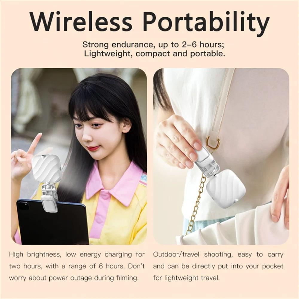 Usb Charging Led Beauty Fill Light for Mobile Phone Live Camera - Black