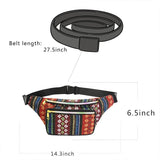 Boho Ethnic Style Waist Bag 34 X 15Cm - Style-A - 45-Degree Angle