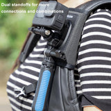 Double Head J Buckle Backpack Mount For Sports Cameras - Top-Down View