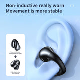 Smart Digital Display Bluetooth Earphones with Transparent Capsule Design - Black