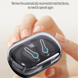 Wireless Stereo Earphones with Charging Case - Hanging Ear Design - Black - Extra Image