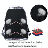 Student Backpack Set - Printed Design - Black - Close-Up Angle